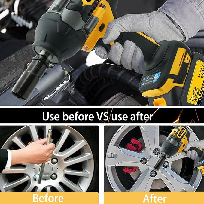 20V MAX Cordless Impact Wrench, 1/2" Brushless Motor High Torque Impact Gun, Variable Speed, Compatible with Ma kita Battery (Tool Only, No Battery and Charger Included)