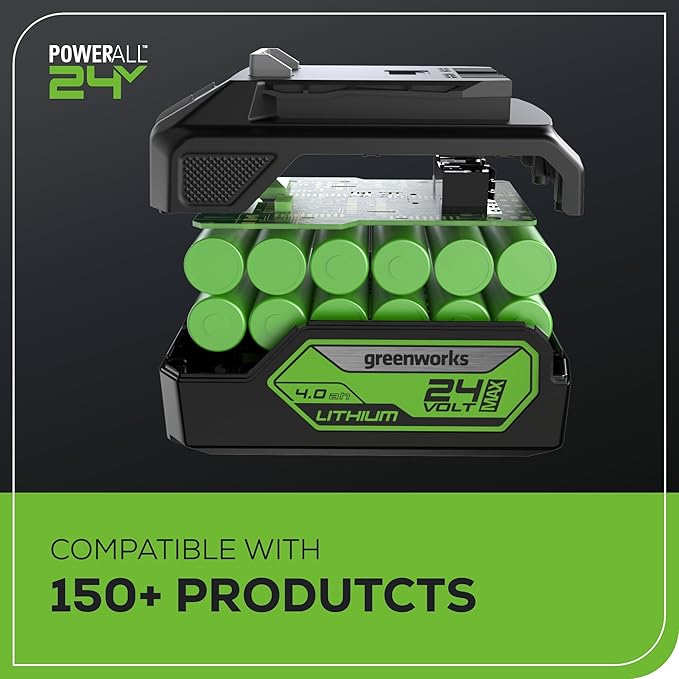 Greenworks 24V Brushless 1/2" Cordless Impact Wrench (3 Speed / 300 ft.-lbs. / LED Light), 4.0Ah Battery and Compact Charger Included