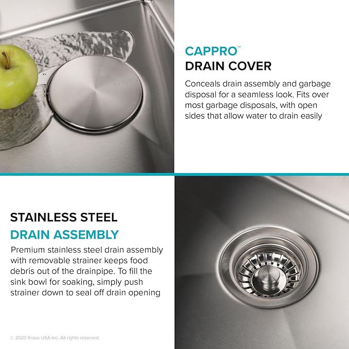 KRAUS Standart Pro 13-inch Undermount Single Bowl 16 Gauge Stainless Steel Bar Kitchen Sink, KHU101-13