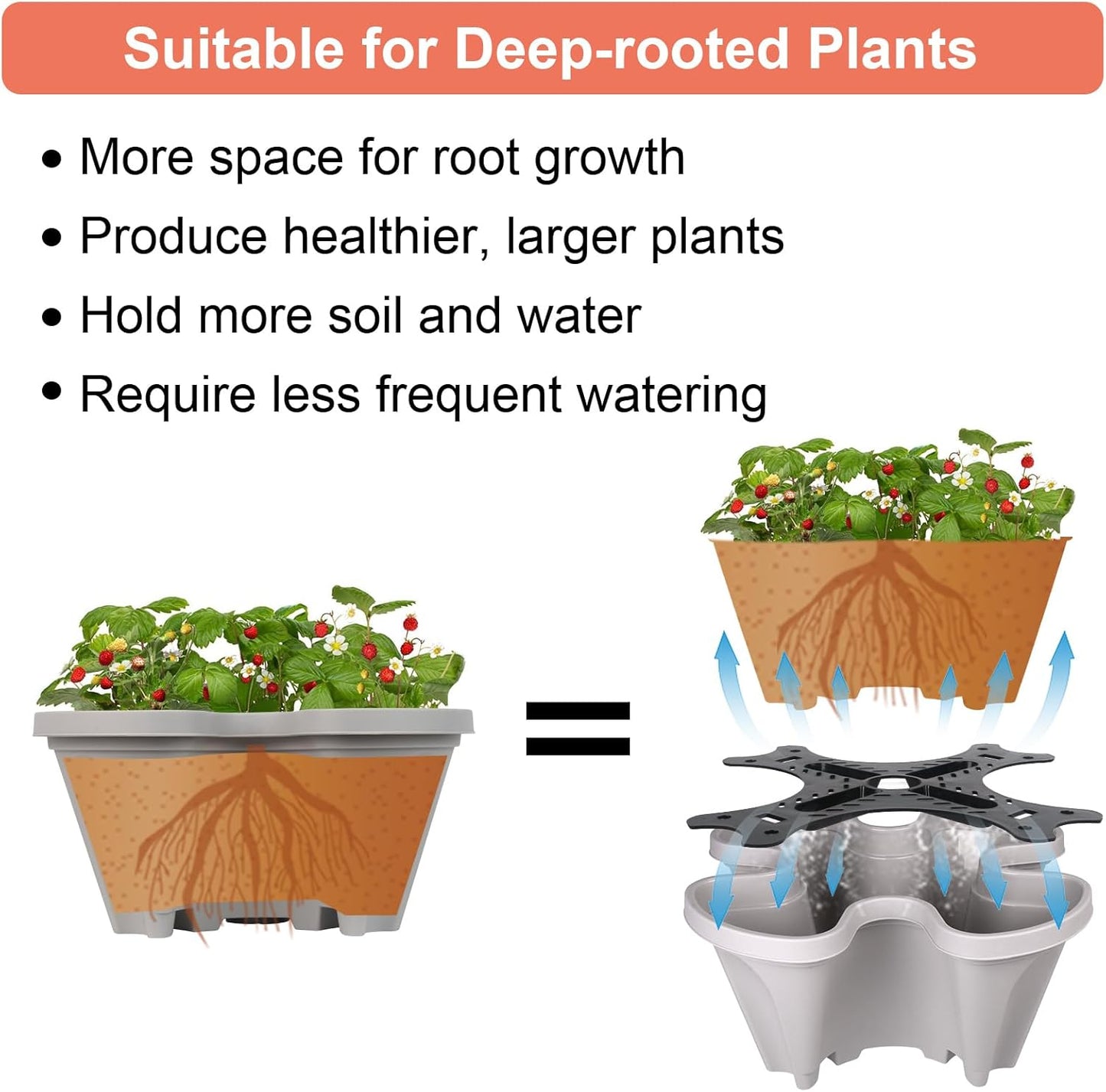 Vertical Planter 7 Tier Stackable Planters Garden Planters Strawberry Herb Flower and Vegetable Planter Indoor Outdoor Gardening Pots with Removable Wheels and Tools