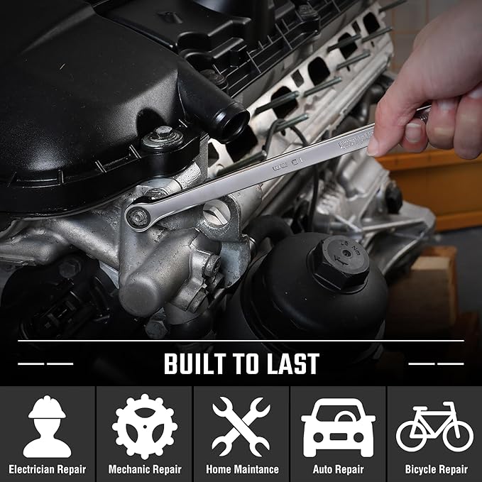 DURATECH 10mm Extra Long Ratcheting Wrench, Metric, CR-V Steel