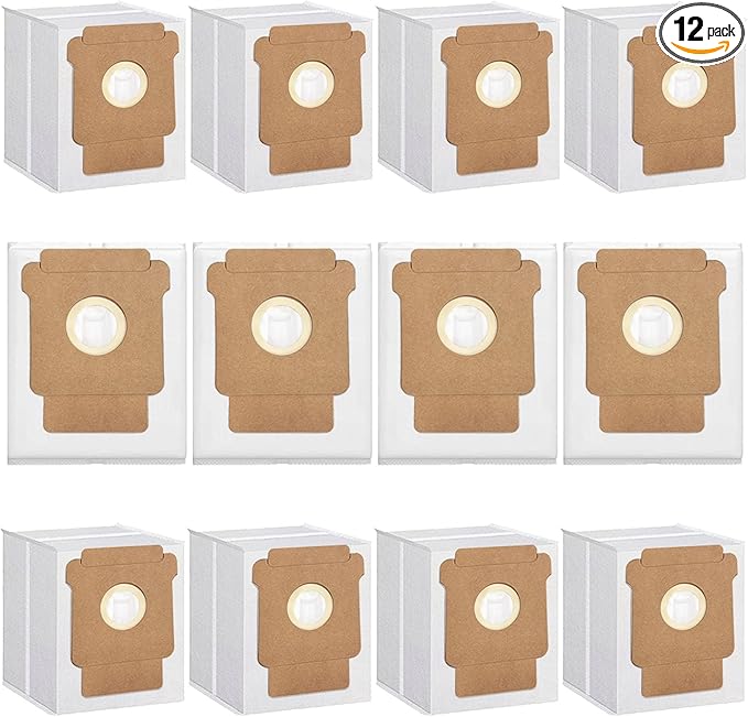 12 Pack Q0520 Vacuum Bags for iRobot Roomba Vacuum 2 Q0520 Essential Robot Vacuum Cleaner,Roomba 105 Combo,Plus 405 404 505 Combo Robot Vacuum Cleaner,Disposable Auto-Empty Dust Bin Bags