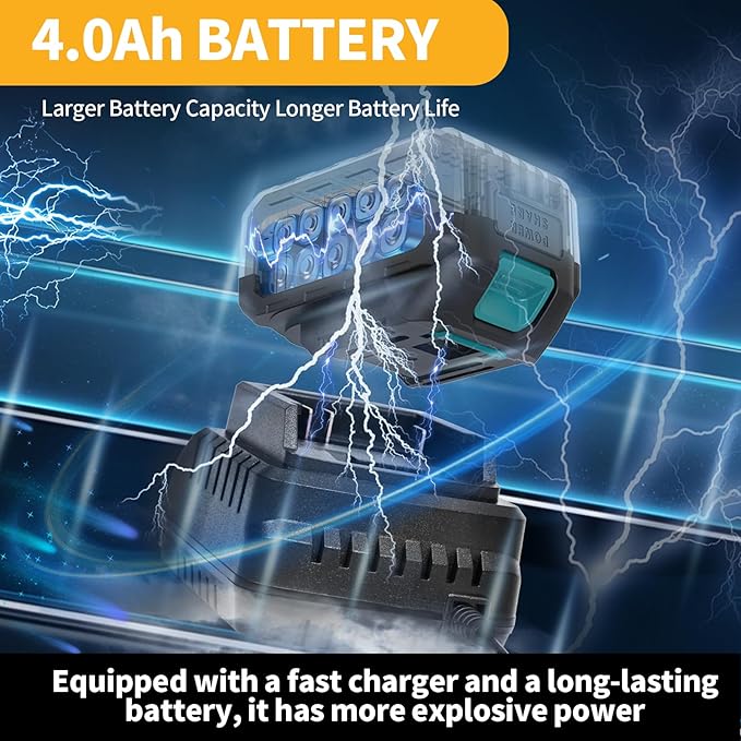 Cordless Impact Wrench,590 Ft-lbs Brushless Impact Wrench Kit, 3000RPM High Torque 1/2 Impact Gun, Two 4.0Ah Li-ion battery with fast charger, 6 Impact sockets, drill chuck, Electric drill set