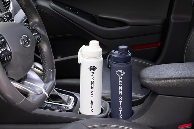 Penn State Water Bottle - White Double Walled Stainless Steel 24 oz Keeps Drinks Cold or Hot