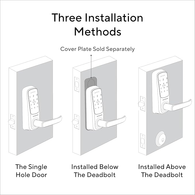 ULTRALOQ Latch 5 Smart Lock, Built- in WiFi 6 Fingerprint Door Handle Lock, Biometric Keyless Entry Door Lever with App, Digital Touchscreen Keypad, Smart Locks for Front Door, App Remote Control