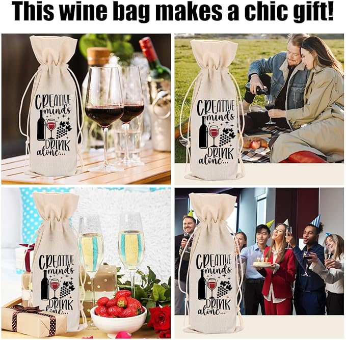 Funny Wine Quotes Wine Bag Wine Tasting Party Supplies for Wine Lovers Women Men Granny Groom Friend Christmas Birthday Wedding Bachelorrette Party Wine Bags