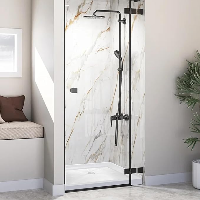 Shower Base 36"×36"×4", Single Threshold Shower Tray with Center Drain, Square SMC Shower Pan, White Slip Resistant Textured Surface Shower Base for Bathroom