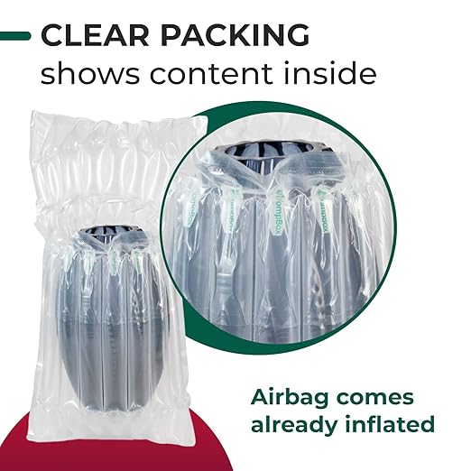 IDL Packaging Inflated 32 oz Bottle Air Bags, Self Sealed, Pack of 1 - Reusable Air Column Bags for Packing, Travel and Shipping - Cushioning Protector for Glass, Ceramic, Breakables