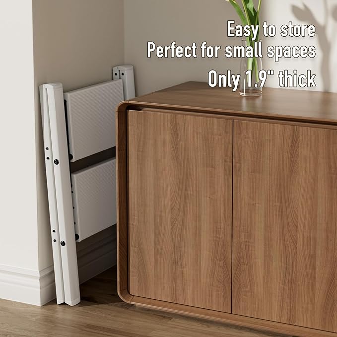 2 Step Ladder,Aluminum Folding Step Stool for Adults,Step Ladder with Wide Anti-Slip Pedal,330 lbs Capacity for Home,Office,Kitchen,Library(Grey)