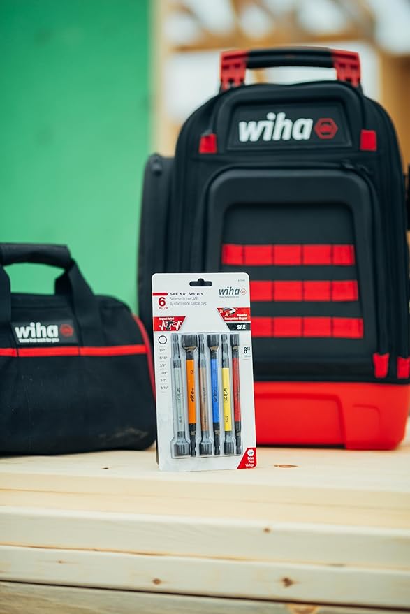 Wiha 70486 Color Coded Magnetic Nut Setter SAE 6 Pc. Set