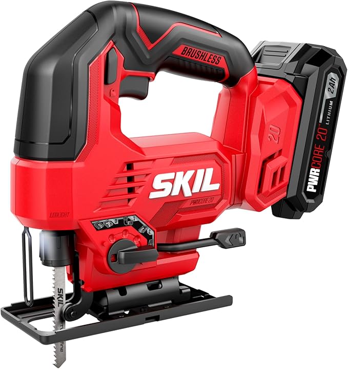 SKIL PWR CORE Brushless 20V Jig Saw Including 2.0Ah Battery and Charger- JS8290B-10