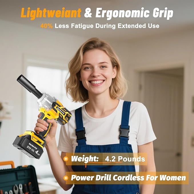 Cordless Impact Wrench 1/2 Inch, 21V Max Brushless, 450 Ft-lbs (600N.m) Max Torque, 3-Speed, w/ 4.0Ah Battery & Quick Charger, 6Pcs Impact Sockets - for Automotive Repair, Tire Changing, Home DIY