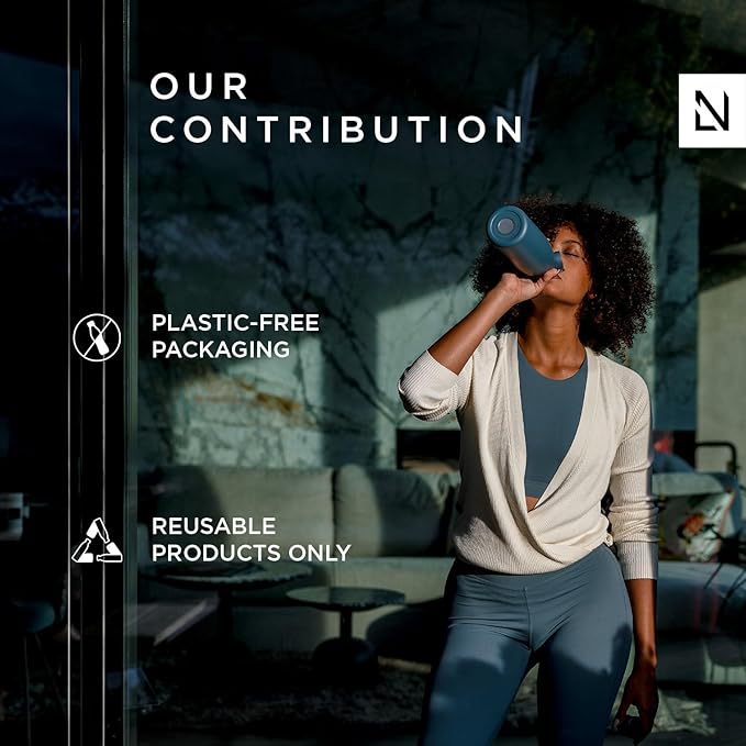 LARS NYSØM Stainless Steel Insulated Water Bottle 12oz 17oz 25oz 34oz 51oz | BPA-free Insulated Thermo Flask for Hot and Cold Beverages | Leakproof Drinking Bottle (Baby Blue, 34oz)