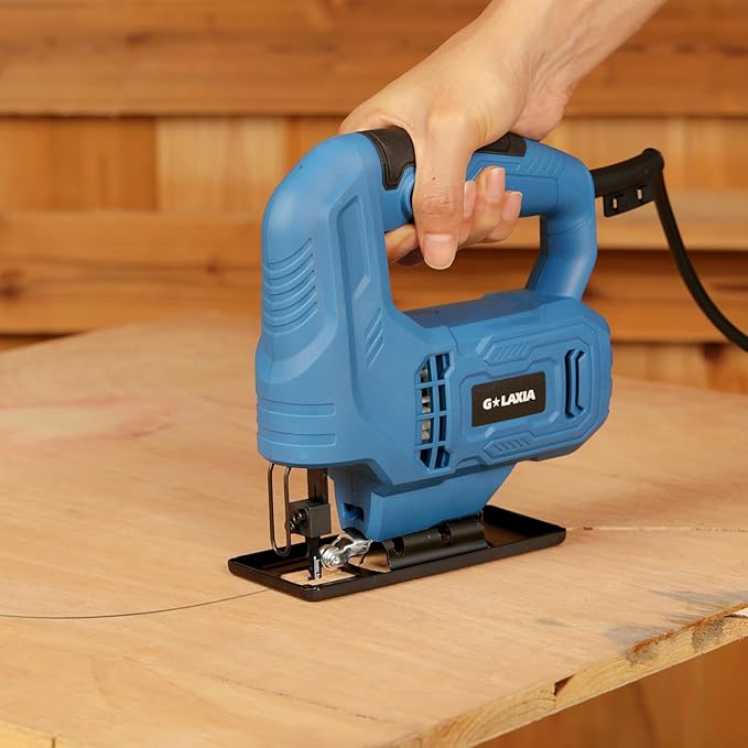 Jigsaw, 3.5 Amp Corded Jig Saw with 3pcs Cutting Blades, ±45° Bevel Cutting, 3000 SPM with Lock-on Button, Corded
