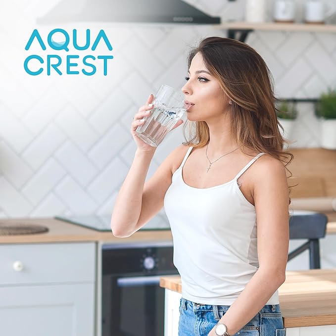 AQUA CREST NSF/ANSI 42,53&372 Certified Multiple-Stage Replacement Water Filters, Replacement for Pitcher Filters and Dispenser Filters, Reduce TDS, PFOA/PFOS, Chlorine, 4 Pack
