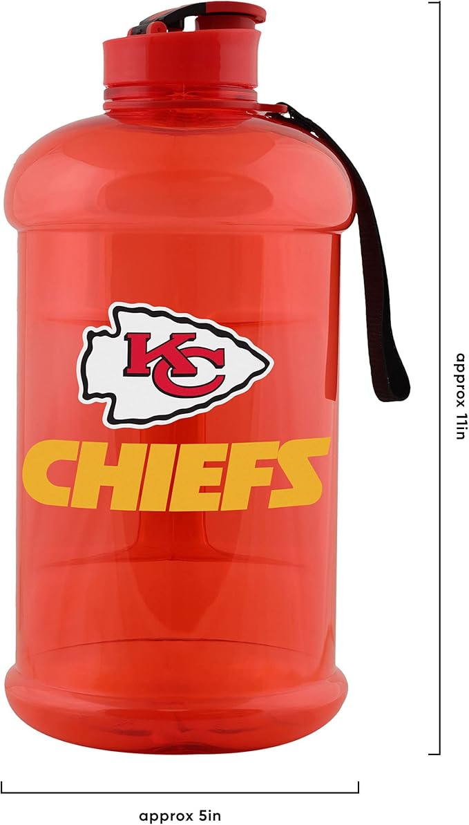 FOCO NFL Team Logo 2L Plastic Clear Large Sports Water Bottle