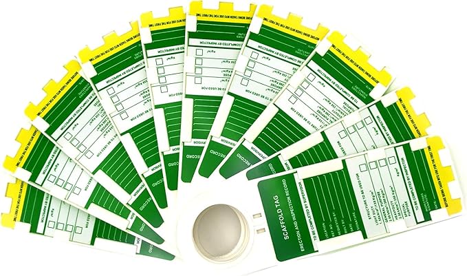 Scaffold Status Holder and Tags, 10 Holder, 10 Scaffold Tags, 11-3/4" Height, 3-1/2" Width (Set of 10)