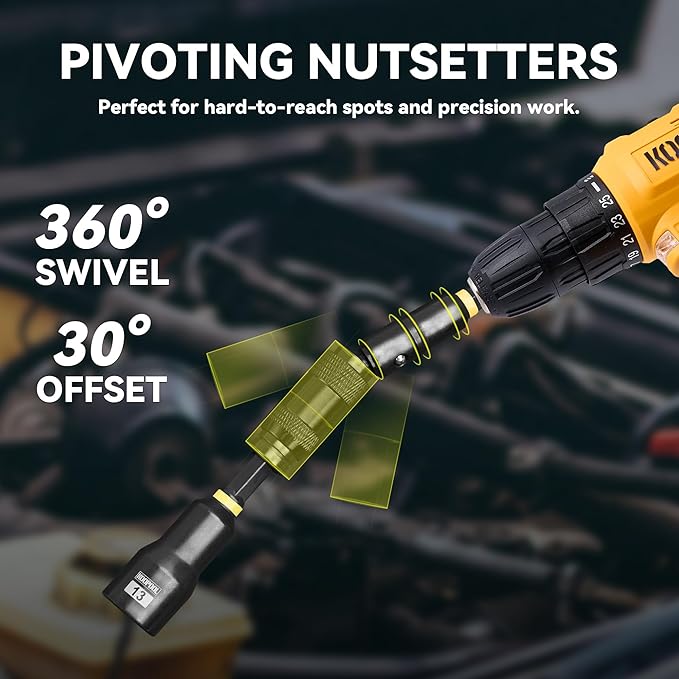 Impact Magnetic Nut Driver Set, 55PCS Impact Driver Bit Set, Deep Magnetic Nut Driver Set, Impact Socket Adapters, Wing Nut Driver, Bit Extension, 1/4'' Quick Change, Storage Box