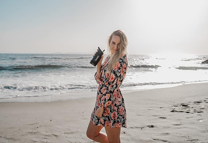 Coldest Sports Water Bottle - Straw Lid Bottle with Handle Leak Proof, Vacuum Insulated Stainless Steel, Double Walled, Thermo Mug, Metal | Black Leopard 14 oz