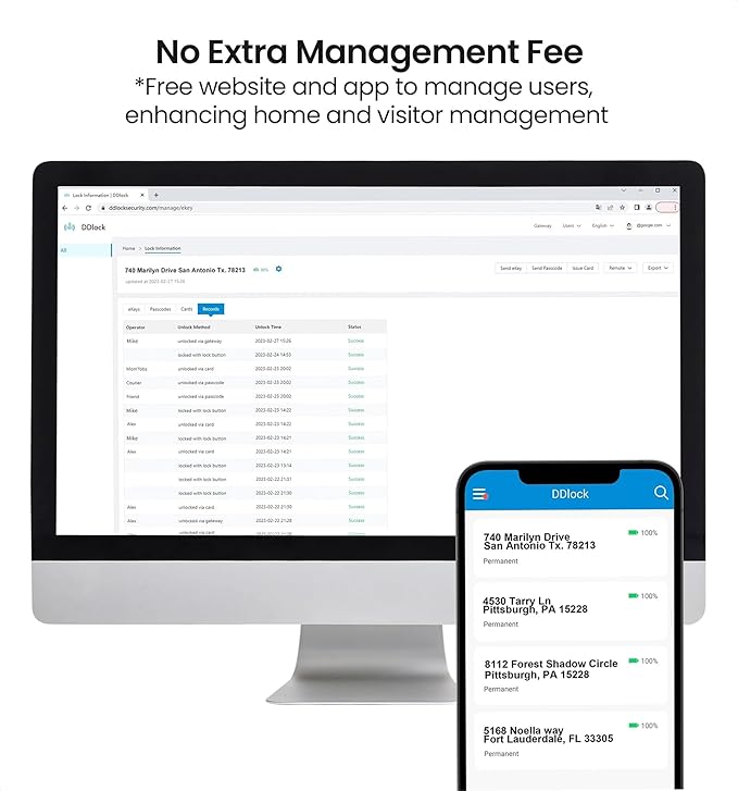 Veise VE07-L Fingerprint Smart Locks for Front Door with Zinc Alloy Handle Set, App Control, Keyless Entry, Electronic Digital Keypad Deadbolt, Auto Lock, Waterproof, Easy to Install, Matte Black