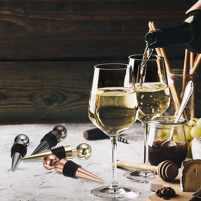 uxcell 3 Pcs Wine Bottle Corks, Vacuum Wine Bottle Stopper, Wine Stopper with Rubber Reusable Wine Corks, Suitable for Standard Bottle, Silver