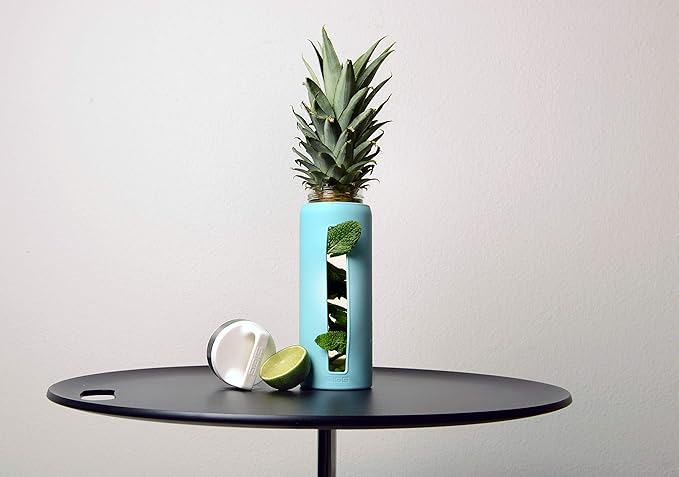 Sigg - Glass Water Bottle - Dream Glacier - Soft Silicon Cover - Leakproof - Dishwasher Safe - BPA Free - Broscilate Glass - 22 Oz