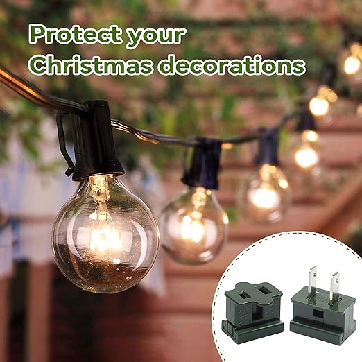 SPT-2 Vampire Plug Green Set Extension Cord End Replacement Plug Connector for Indoor Outdoor Christmas Light Strings and Small Household Appliances, UL Listed DIY Project 30 Pack