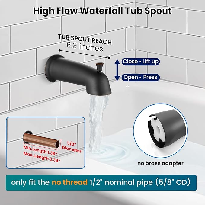 gotonovo Bathroom Shower Head Kit High Pressure Combo System Shower Faucet 6 Modes ABS Handheld Spray Shower Trim Kit Valve Included Shower Head and Handle Set Oil Rubbed Bronze