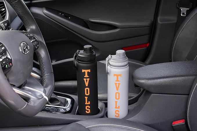 Tennessee Vols Water Bottle - Gray Double Walled Stainless Steel 24 oz Keeps Drinks Cold or Hot