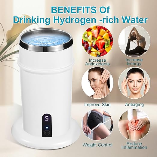 HydroHealth Hydrogen Water Bottle - Stainless Steel,Hydrogen wate, Large Capacity, Wireless Charging, LED Display - Perfect for Home, Office, Fitness, and Travel - Gift of Health