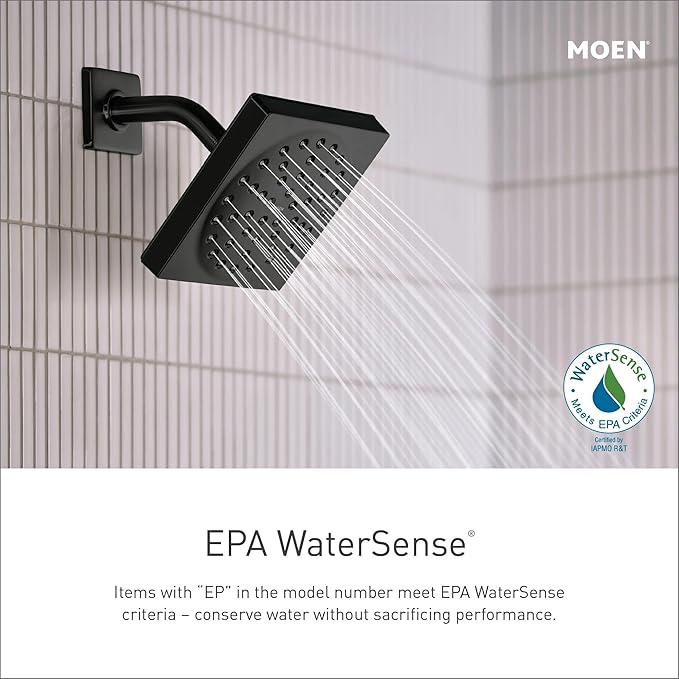 Moen T2283EPBL Dartmoor Tub Shower Faucet System with Rainshower Showerhead Without Valve, Matte Black