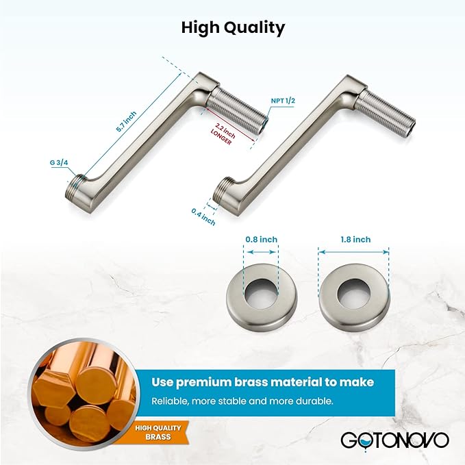 gotonovo Clawfoot Bathtub Faucet Tub Filler with Hand Held Shower Faucet Set Victorian Double Cross Handle 6 Inch Center Adjustable Swing Arms Tub Mount Long Adapter Brushed Nickel