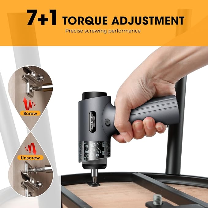 Cordless Electric Screwdriver, 3.7V Power Rechargeable Repair Tool Set with 32 Bits, Digital Display,6+1 Torque Setting,2500 mAh Battery, Gift for Electronic Computer Repairing