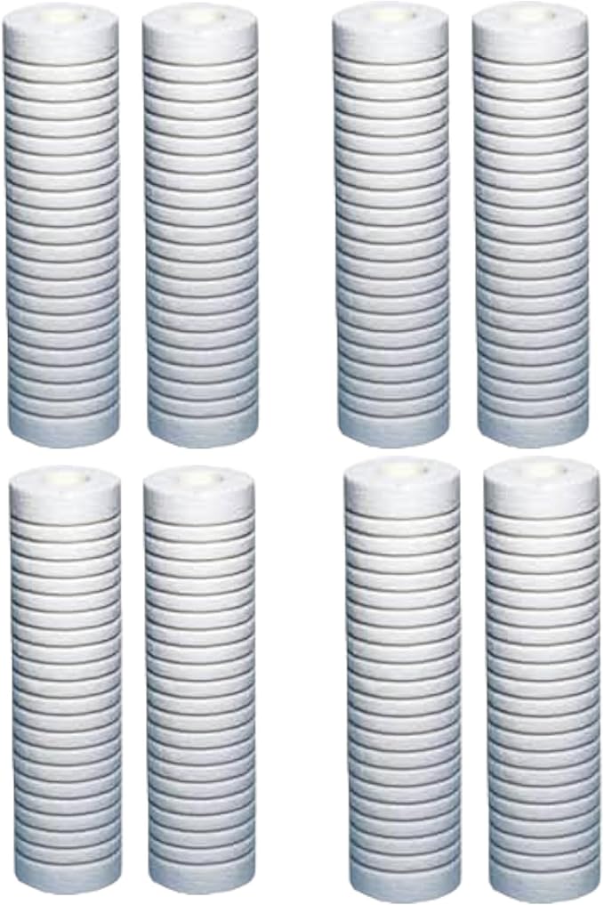 CFS – Grooved Water Filter Cartridges Compatible with AP110-NP Models – Remove Bad Taste & Odor – Whole House Replacement Water Filter Cartridge – 5 Micron – White (8 Pack)