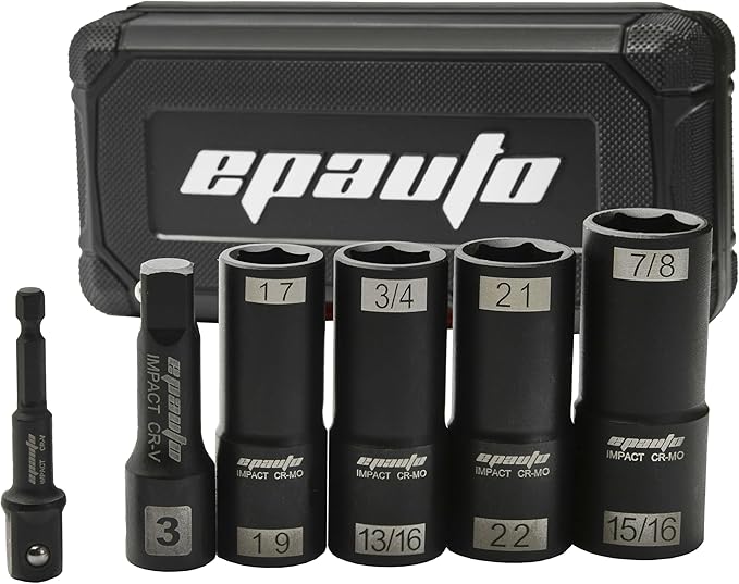EPAuto 1/2-Inch-Drive Impact Flip Socket Set, 6pcs