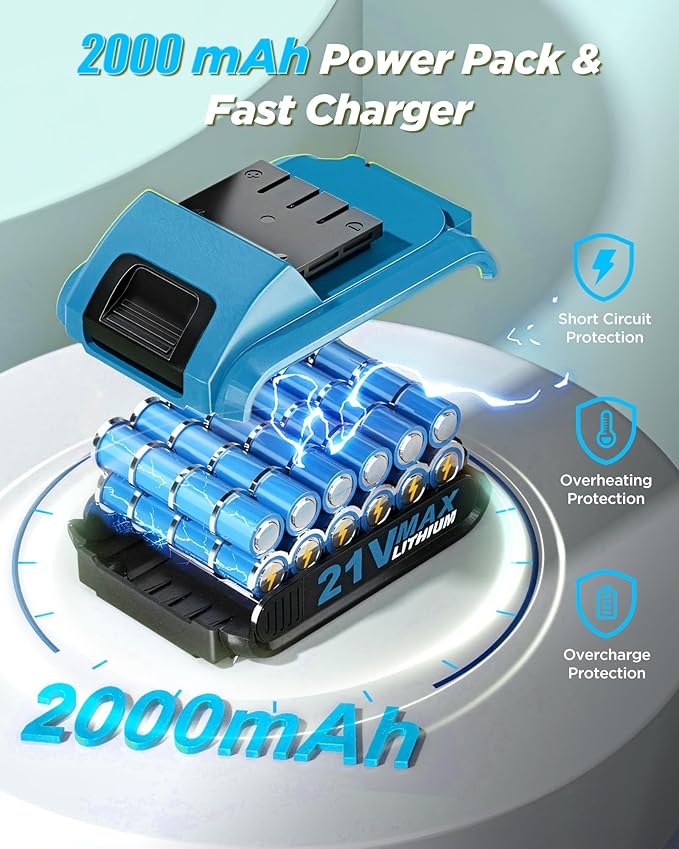 Cordless Drill Set, KELNOW 21V PowerDrill with Power Pack and Charger, 3/8-Inch Keyless Chuck ElectricDrill, 25+1 Position, 2 Speed, 27pcs Drilldriver Bits Tool Drills for DIY Projects