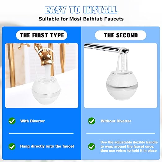 Gekufa Bath Ball Filter, 8 Layers Bath Filter for tub, Bath Tub Water Filter for efficient Filtration and Improved Water Quality, Improves Hair Texture and Nourishes Skin(White)