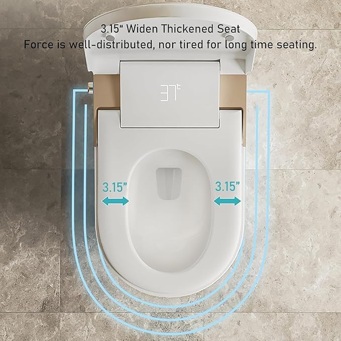Smart One-Piece Toilet with Built-in Bidet, Elongated Tankless Design, Instant Warm Water, Dual Flush with Auto & Foot Sensor, Heated Seat, ADA Height, Foam Shield, Modern Bathroom Toilet