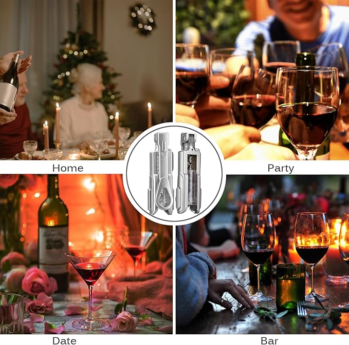 Wine Opener, Wine Corkscrew With Foil Cutter, 6 Inches, Easy To Use And Lightweight Wine Bottle Opener, Silver