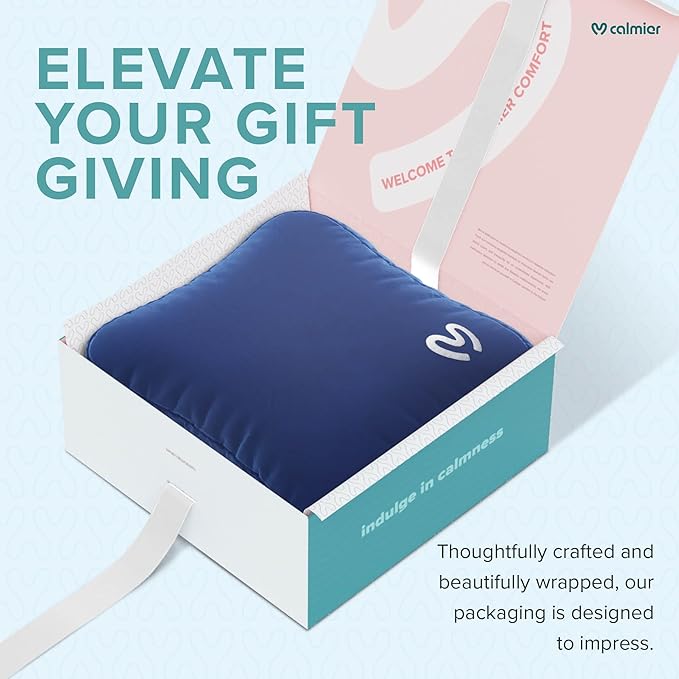 Calmier - 9 lb Sensory Weighted Pillow - Glass Bead Filled Hug Pillow - Ultra Plush Cozy Weighted Pillows for Adults and Kids - Child Sensory Pillow - Weighted Lap Pad (Blue - Minky, 9 LBS)