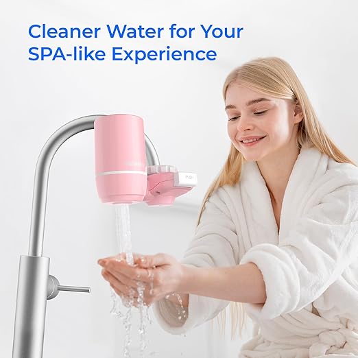Waterdrop Ultra Filtration System for Skin Care, Faucet Water Filter, NSF Certified, 320 Gallons, Tap Water Filter, Reduces Chlorine, ๐
๐ข๐ญ๐ฌ ๐๐ญ๐๐ง๐๐๐ซ๐ ๐
๐๐ฎ๐๐๐ญ, Pink(1 Filter)
