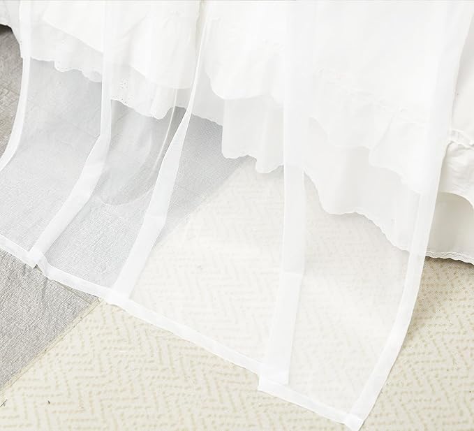 Akiky Canopy Curtains for Girls with LED Light King California King Bed Curtains Frame Bed,Valance Scarves Great for Bed,Windows,Wedding Parties(King,White)