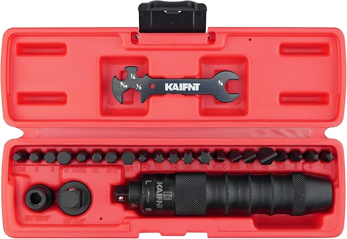 K504 Heavy Duty Manual Impact Driver Set, 3/8-Inch 1/2-Inch, 25-Piece