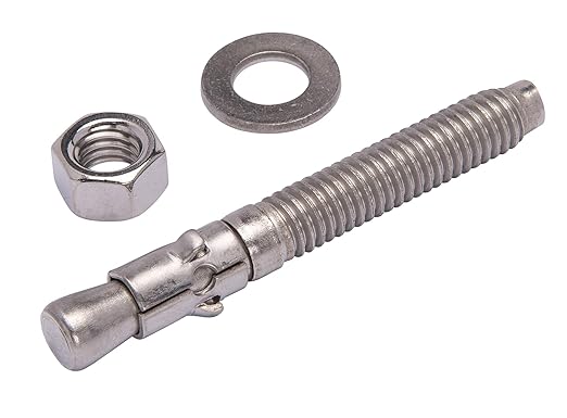 Bolt Dropper Stainless Steel Wedge Anchors - 3/8" x 3" Corrosion Resistant Concrete Fasteners - Commercial Grade Anchor Bolt, Nuts, and Washers Included - Pack of 10