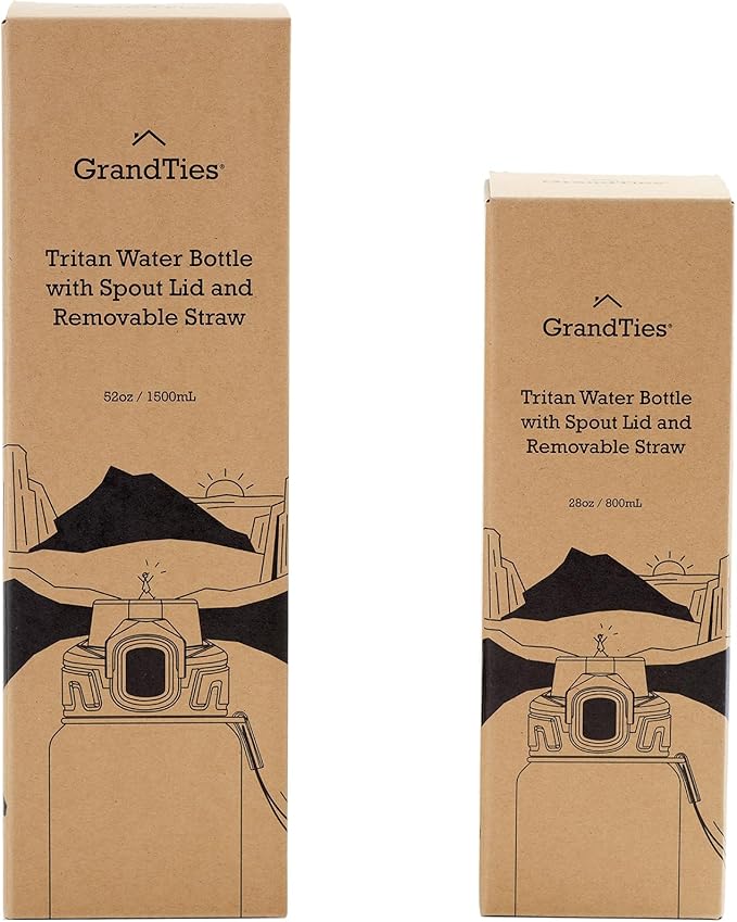 GRANDTIES Sports Tritan Plastic Water Bottle with Straw, Removable – Leakproof BPA Free Dishwasher Safe Travel Water Bottle with Strap for Gym, Outdoor, Fitness (Peach Creme, 28oz (800mL))