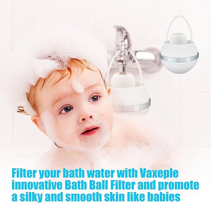 Bath Ball Filter - Removes Hundreds of Contaminants, Smoother, Skin BPA Free, 2,500 Gallons of Filtration, Purify Your Bathwater for Healthier Skin and Hair