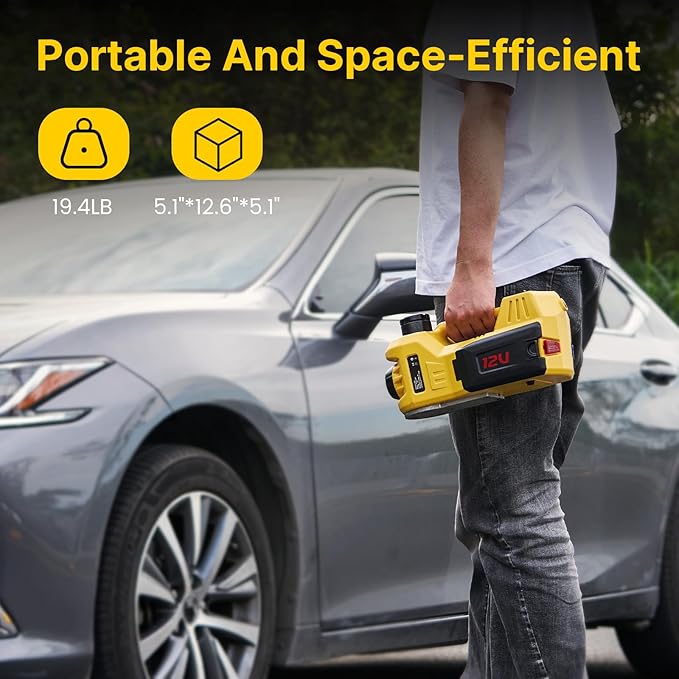 Electric Car Jack Kit, 5 Ton/11023 lbs 12V Hydraulic Car Jack Lift with Electric Impact Wrench and Tire Inflator Pump, Portable Auto Kit for SUV MPV Sedan Truck Change Tires Garage Repair