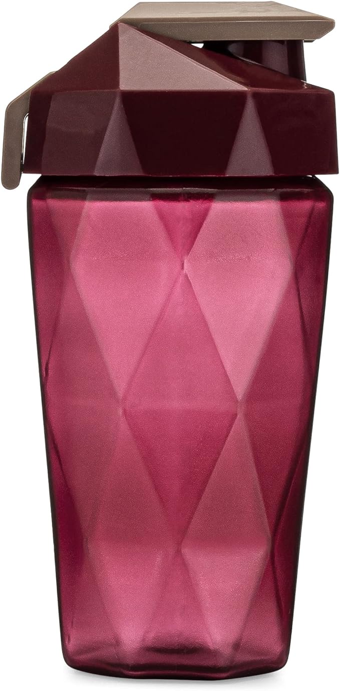Classic 20oz Blender Shaker Bottle | Protein Shaker Bottle with Diamond Agitator | Shaker Cup with Carrying Handle and Dishwasher Safe | Maroon - 20-Ounces