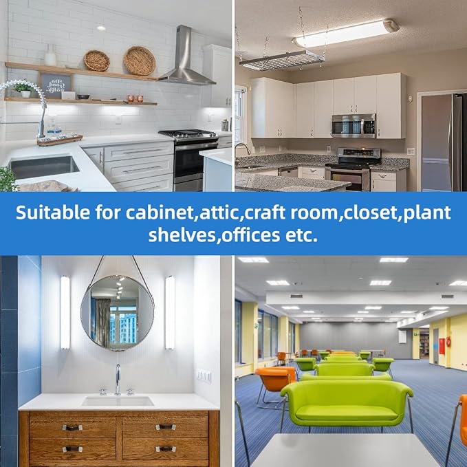 2FT T8 LED Tube Light,12W(30W Equivalent), 1560LM,Led Replacement F20T10 T20T12 Flourescent Tube,5000K, Dual Ended Power, Clear Cover(4-Pack)