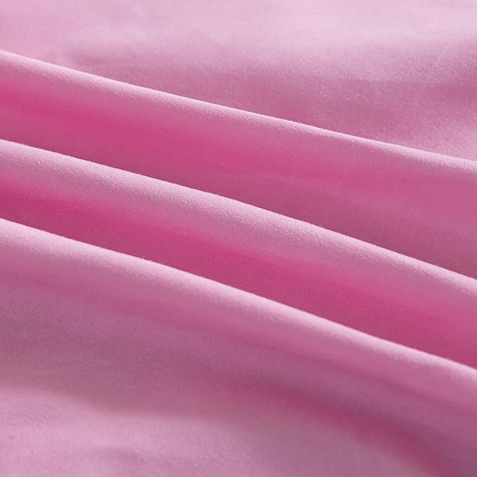 Bed Skirt Queen Size Ruffled Bed Skirt with Split Corners, 14 Inch Drop Dust Ruffle Bed Skirt with Platform, 14 Inch Drop, Pink